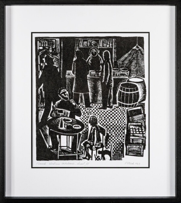 Henno Arrak “Hommik äärelinna toidubaaris” 1963, 40x35